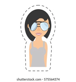 woman vacation icon image, vector illustration design