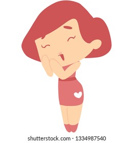 Woman Valentine Character Ok