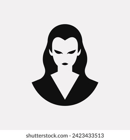 Woman vampire Dracula girl icon - Simple Vector Illustration