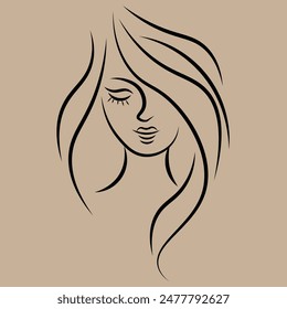 woman vcetor line art free download