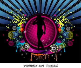 woman vector abstract composition