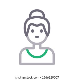 woman vector colour line icon 