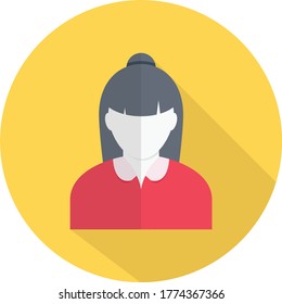 icono de color plano vectorial de mujer