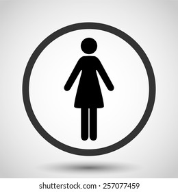 Woman vector icon - black illustration