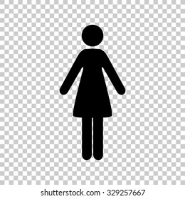 woman vector icon - black illustration