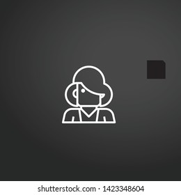 Woman vector icon. Woman concept stroke symbol design. Thin graphic elements vector illustration, outline pattern for your web site design, logo, UI. EPS 10.