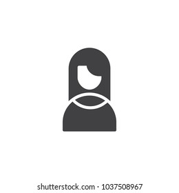 Woman vector icon. filled flat sign for mobile concept and web design. Girl simple solid icon. Symbol, logo illustration. Pixel perfect vector graphics