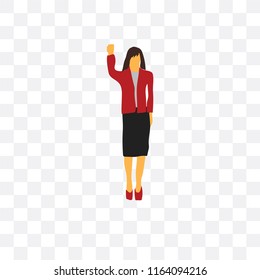 Woman vector icon isolated on transparent background, Woman logo concept