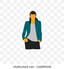 Woman vector icon isolated on transparent background, Woman logo concept