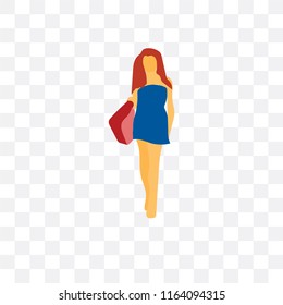 Woman vector icon isolated on transparent background, Woman logo concept