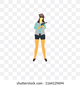 Woman vector icon isolated on transparent background, Woman logo concept