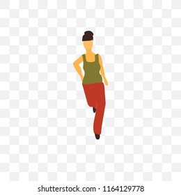 Woman vector icon isolated on transparent background, Woman logo concept
