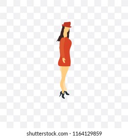 Woman vector icon isolated on transparent background, Woman logo concept