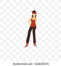 Woman vector icon isolated on transparent background, Woman logo concept