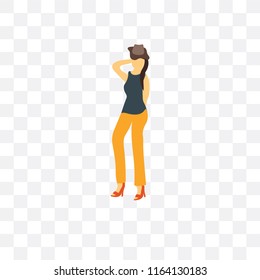 Woman vector icon isolated on transparent background, Woman logo concept