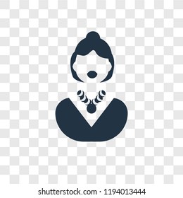 Woman vector icon isolated on transparent background, Woman transparency logo concept