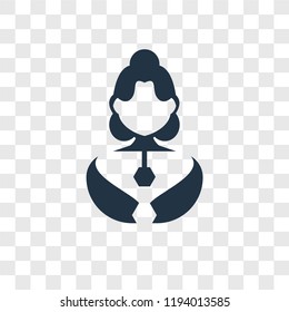 Woman vector icon isolated on transparent background, Woman transparency logo concept