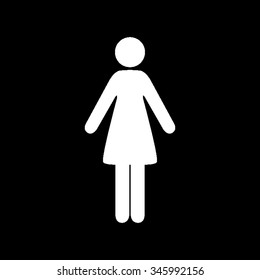 woman vector icon isolated on black