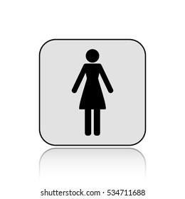 Woman vector icon  with long shadow