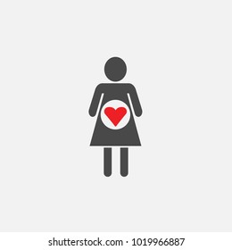 woman vector icon with love symbol in womb