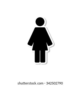 Woman - vector icon with shadow