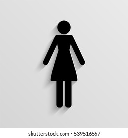 Woman vector icon with  shadow