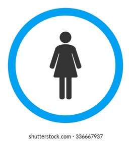 Woman vector icon. Style is flat rounded symbol, bright colors, rounded angles, white background.