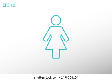 Woman vector icon. . Vector web design