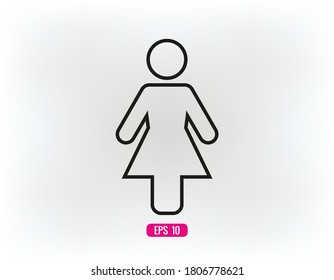 Icono vectorial de la mujer. Diseño web de vectores