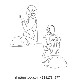 Woman vector illustration drawn in line art style