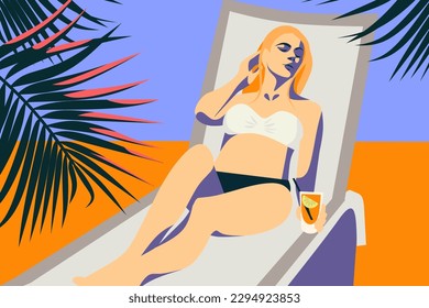 Woman vector illustration. Hand drawn