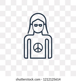 Woman vector outline icon isolated on transparent background, high quality linear Woman transparency concept can be used web and mobile