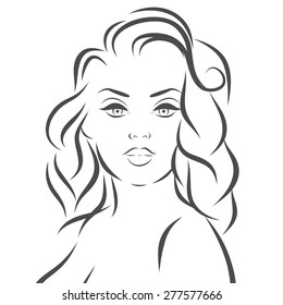 vector-illustration-cute-girl-posing-chin-stock-vector-royalty-free