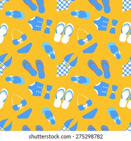 Woman vector seamless pattern with swim suit