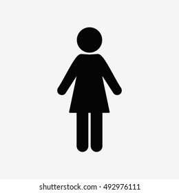 woman vector silhouette flat cartoon style illustration icon sign black body symbol