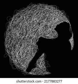 woman vector sketch illustration, scribble art