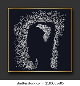 woman vector sketch illustration, scribble art