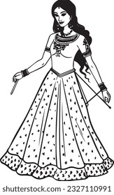 woman vector and white background