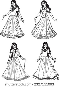 woman vector and white background