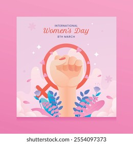 Woman in Venus symbol for Women's Day. Suitable for Women's Day events promotion, gender equality campaigns, and feminist themed designs.
