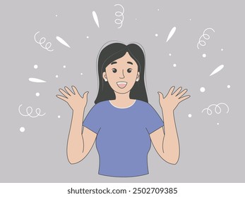 Woman very happy vector graphics