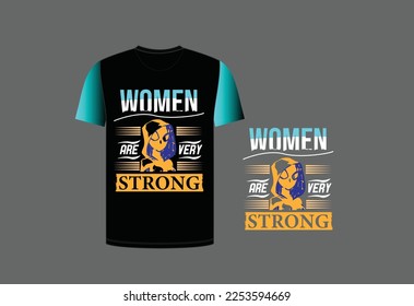  woman  are very strong. How to design a t-shirt design in photoshop, adobe illustrator. How to make a vector image . t shirt design vector art, icons and graphics  design.