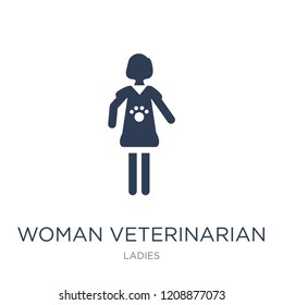 Woman Veterinarian icon. Trendy flat vector Woman Veterinarian icon on white background from Ladies collection, vector illustration can be use for web and mobile, eps10