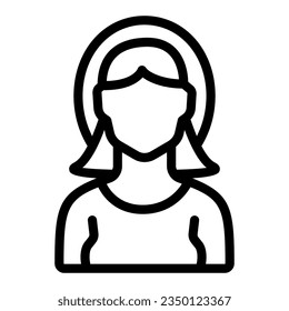 Woman villager line icon, Thanksgiving Day concept, farmer girl sign on white background, adult farmer woman icon in outline style mobile concept web design. Vector graphics.