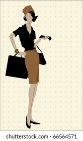  woman vintage silhouette illustration