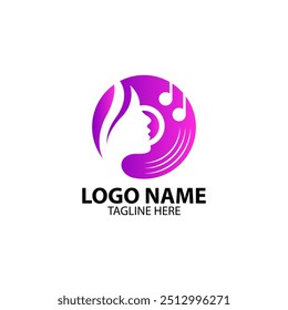 woman with vinyl isolated logo design vector