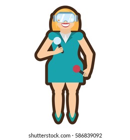 woman with virtual reality glasses simulation vector illustration eps 10