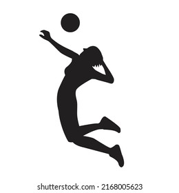 Woman Volley Ball Sport Silhouette Vector Design