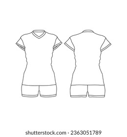 WOMAN VOLLEYBALL JERSEY SET MOCKUP  