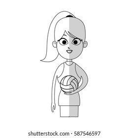 woman volleyball player icon image 